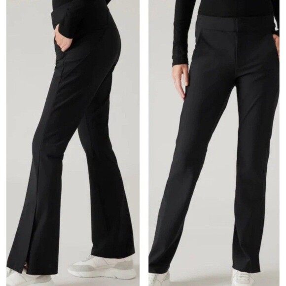 Athleta Stellar Flare Trouser Mid Rise Dress Work Pants Black 486208 Size 4‎ NWT - Picture 1 of 10
